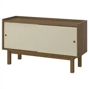 FÖRSÄLJARE Sideboard, dunkelbeige Holz/hellbeige, 140x46x78 cm