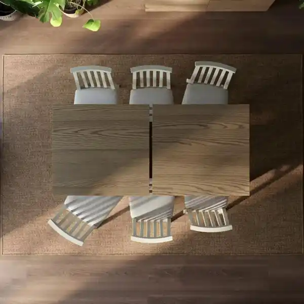 Bild 2 von ÅLHULT / ÅLHULT Tisch und 6 Stühle, beige/braun/Kabusa hellbeige beige, 170/220x80 cm