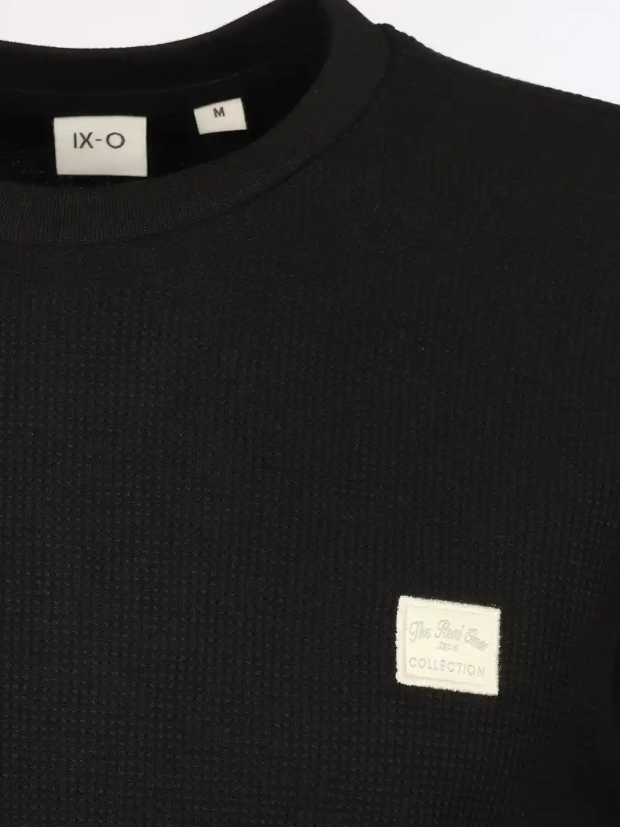 Bild 3 von Herren Longsleeve mit Struktur Schwarz