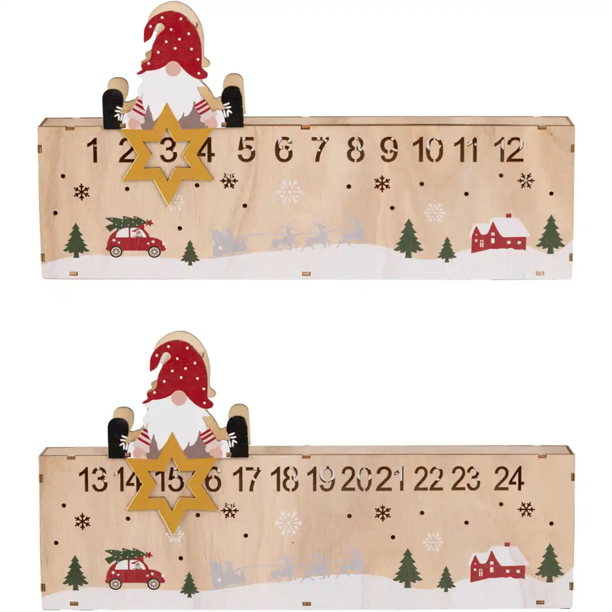 Bild 1 von LED-Weihnachtskalender aus Holz 40 x 3,5 x 21 cm