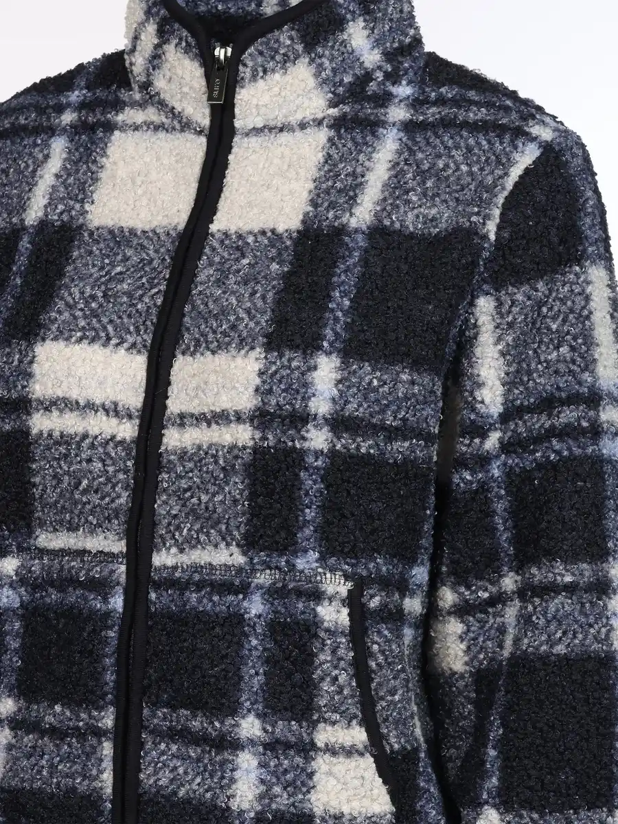 Bild 4 von Damen Teddy Cardigan im Karo-Look Blau
