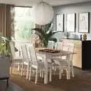 Bild 1 von ÅLHULT / ÅLHULT Tisch und 6 Stühle, beige/braun/Kabusa hellbeige beige, 170/220x80 cm