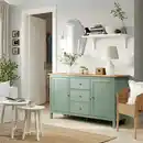 Bild 2 von HEMNES Sideboard, graugrün/hellbraun lasiert, 157x88 cm