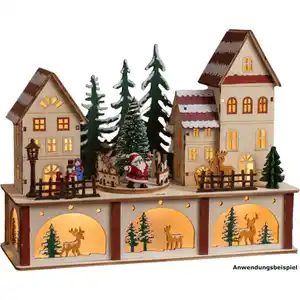 LED-Weihnachtsstadt aus Holz