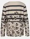 Bild 2 von Damen Flauschshirt mit Print und Glitzersteinchen Beige