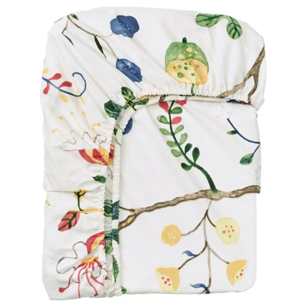 Bild 1 von KRONBUSKE Spannbettlaken, hellbeige/Blumenmuster, 80x200 cm