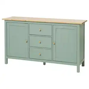 HEMNES Sideboard, graugrün/hellbraun lasiert, 157x88 cm