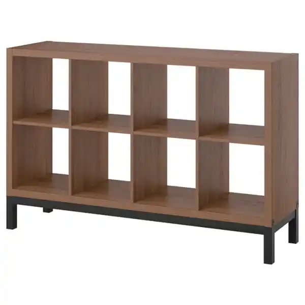 ✓ KALLAX Regal mit Untergestell, braun Nussbaumnachbildung/schwarz, 147x94 cm im Angebot – Aktuelle Preise & Schnäppchen