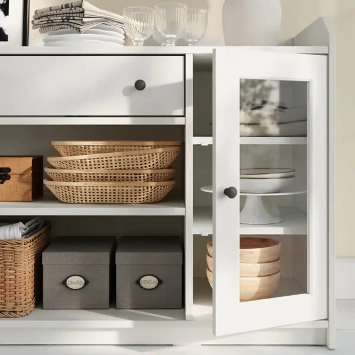 Bild 4 von HAUGA Sideboard, weiß, 140x46x84 cm