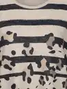 Bild 3 von Damen Flauschshirt mit Print und Glitzersteinchen Beige