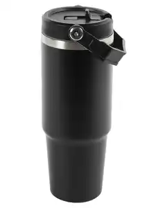 Thermobecher, Edelstahl, 900ml Schwarz