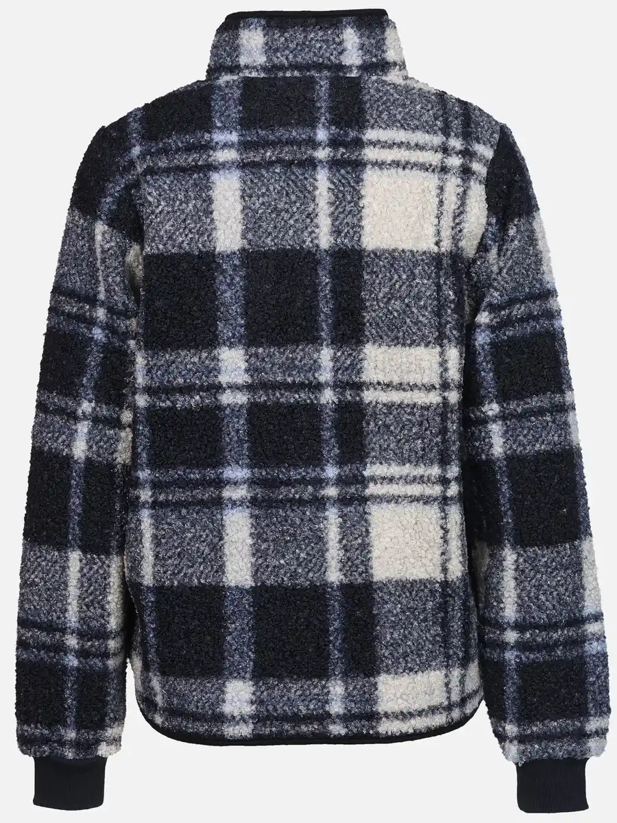Bild 2 von Damen Teddy Cardigan im Karo-Look Blau
