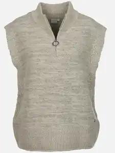 Damen Pullunder mit Reißverschluss Beige