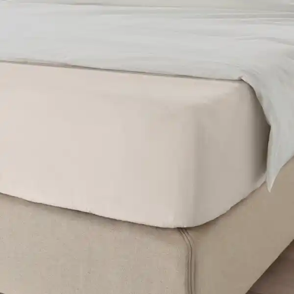 Bild 2 von DVALA Spannbettlaken, beige, 140x200 cm