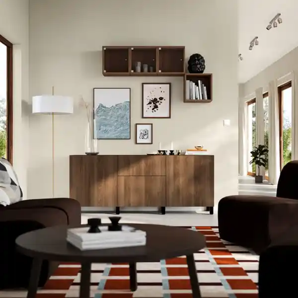 Bild 2 von BESTÅ Aufbewahrung mit Schubladen, schwarzbraun Lappviken/Stubbarp/braun Nussbaumnachbildung, 180x42x74 cm