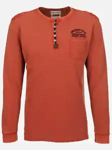 Herren Henleyhirt mit aufgesetzter Brusttasche Orange