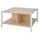 Bild 1 von JÄTTESTA Couchtisch, weiß/Bambus hell, 80x80 cm