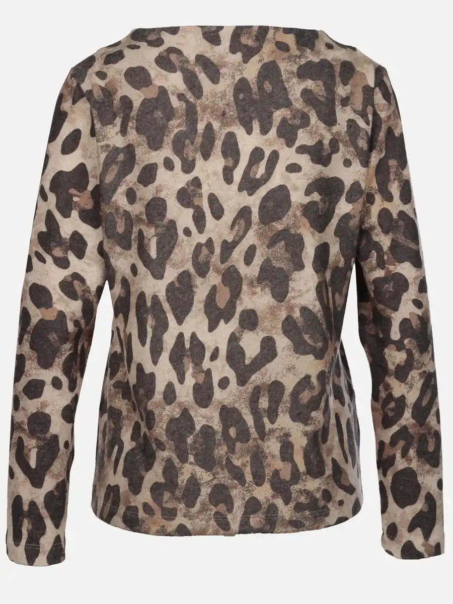 Bild 1 von Damen Flauschshirt mit Alloverprint Braun