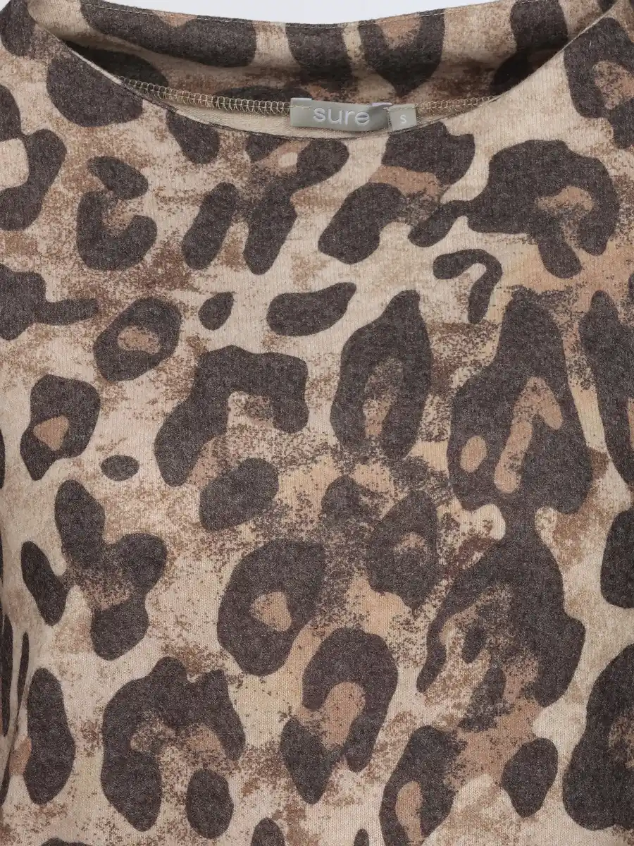 Bild 2 von Damen Flauschshirt mit Alloverprint Braun