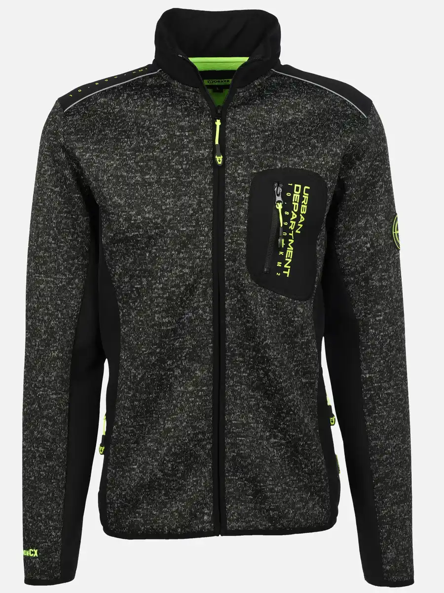 Bild 1 von Herren Strickfleecejacke mit vielen Details Schwarz