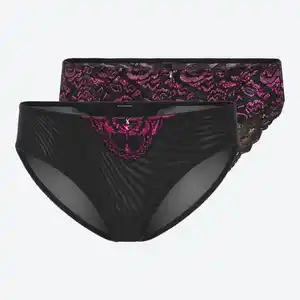 Damen-Brazil-Slip mit Spitze, NKD-VIKTORIA, 2er-Pack