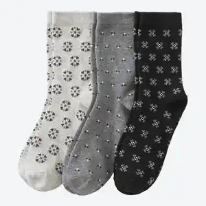 Damen-Socken mit Muster, 3er-Pack