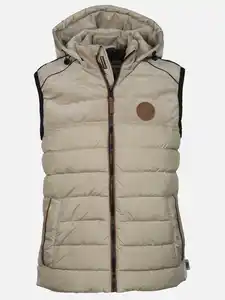 Herren Steppweste mit Kapuze Beige