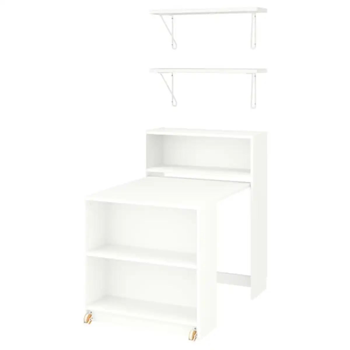 Bild 1 von BILLY / BERGSHULT Bücherregalkombination + Klapptisch, weiß, 80x106 cm