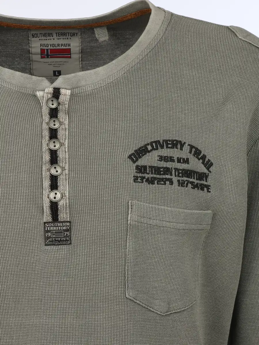 Bild 3 von Herren Henleyhirt mit aufgesetzter Brusttasche Grau