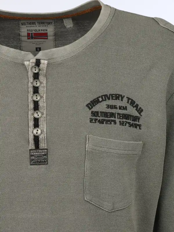 Bild 3 von Herren Henleyhirt mit aufgesetzter Brusttasche Grau