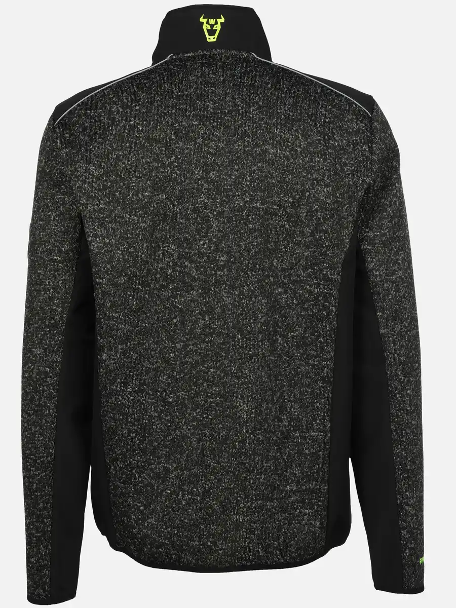Bild 2 von Herren Strickfleecejacke mit vielen Details Schwarz