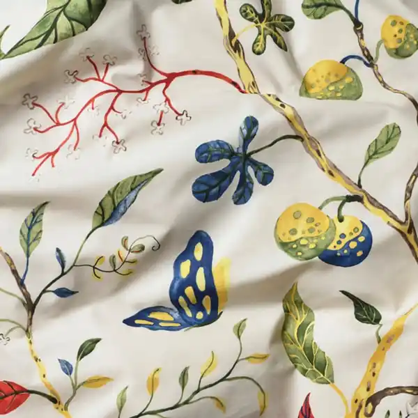 Bild 3 von KRONBUSKE Spannbettlaken, hellbeige/Blumenmuster, 180x200 cm