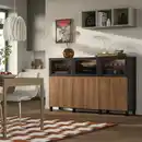Bild 2 von BESTÅ Aufbewahrung mit Türen, schwarzbraun Lappviken/braun Nussbaumnachbildung, 180x42x112 cm