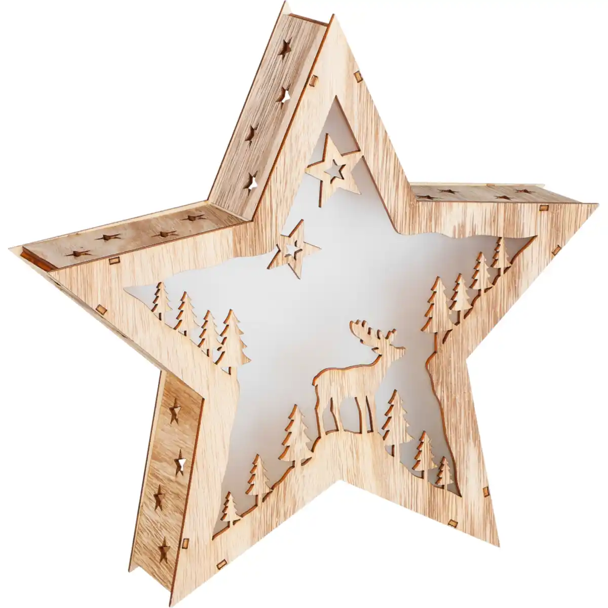 Bild 1 von LED-Holzstern mit Weihnachtskulisse
