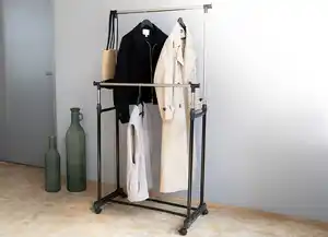 Doppel-Kleiderständer aus Edelstahl und Kunststoff