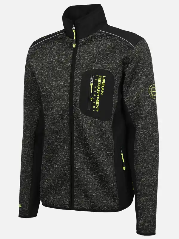 Bild 3 von Herren Strickfleecejacke mit vielen Details Schwarz