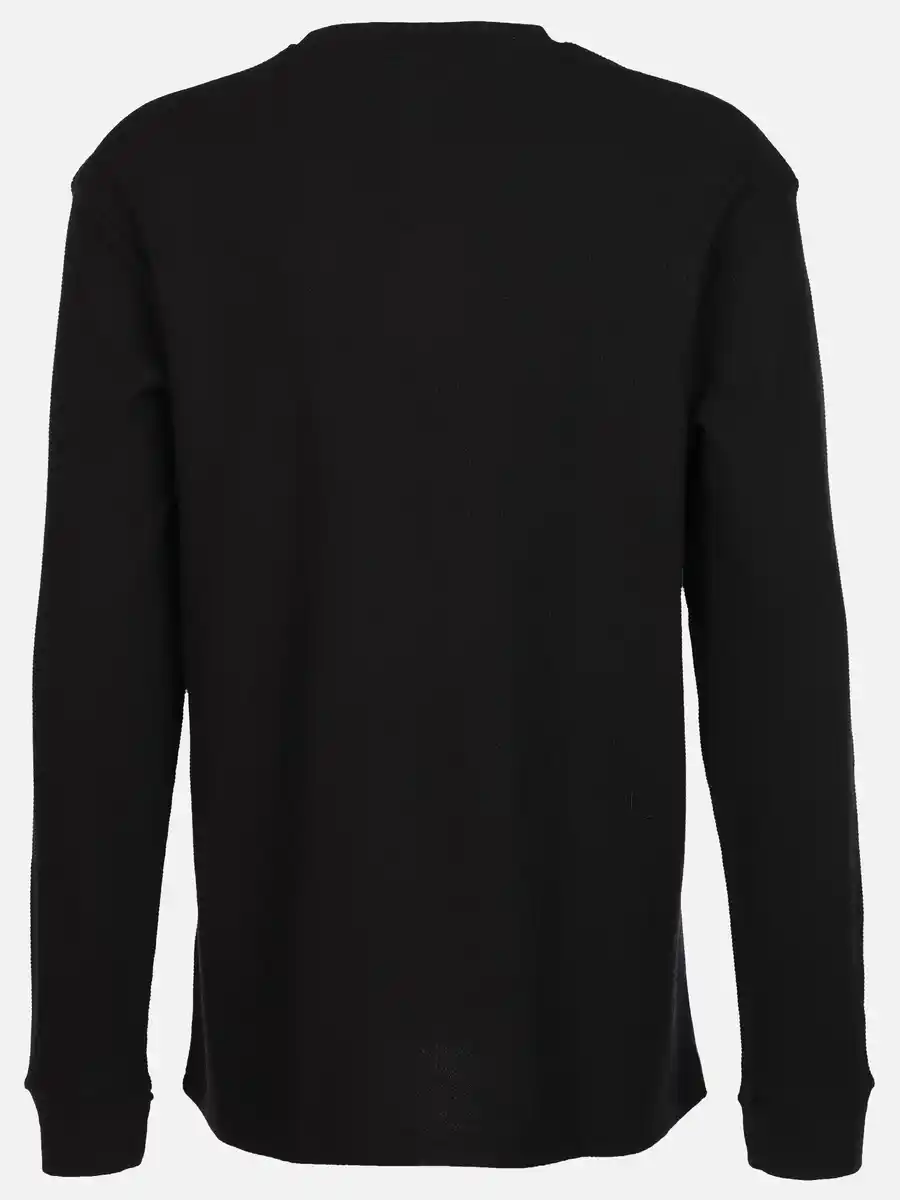 Bild 2 von Herren Longsleeve mit Struktur Schwarz