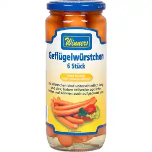 Geflügelwürstchen 6 Stück = 250 g