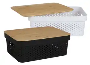 Aufbewahrungsbox Kunststoff mit Bambusdeckel
