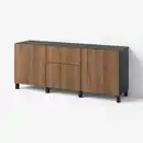Bild 1 von BESTÅ Aufbewahrung mit Schubladen, schwarzbraun Lappviken/Stubbarp/braun Nussbaumnachbildung, 180x42x74 cm