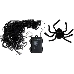Halloween LED-Spinnennetz Ø 100 cm mit Timer