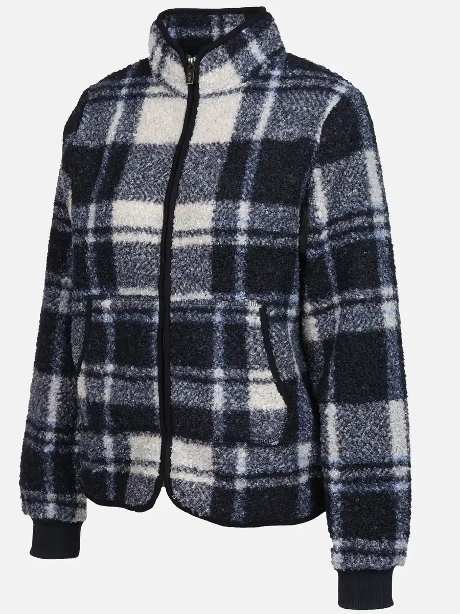 Bild 3 von Damen Teddy Cardigan im Karo-Look Blau
