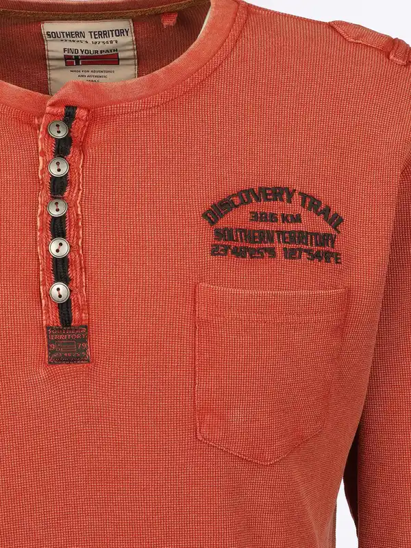 Bild 3 von Herren Henleyhirt mit aufgesetzter Brusttasche Orange