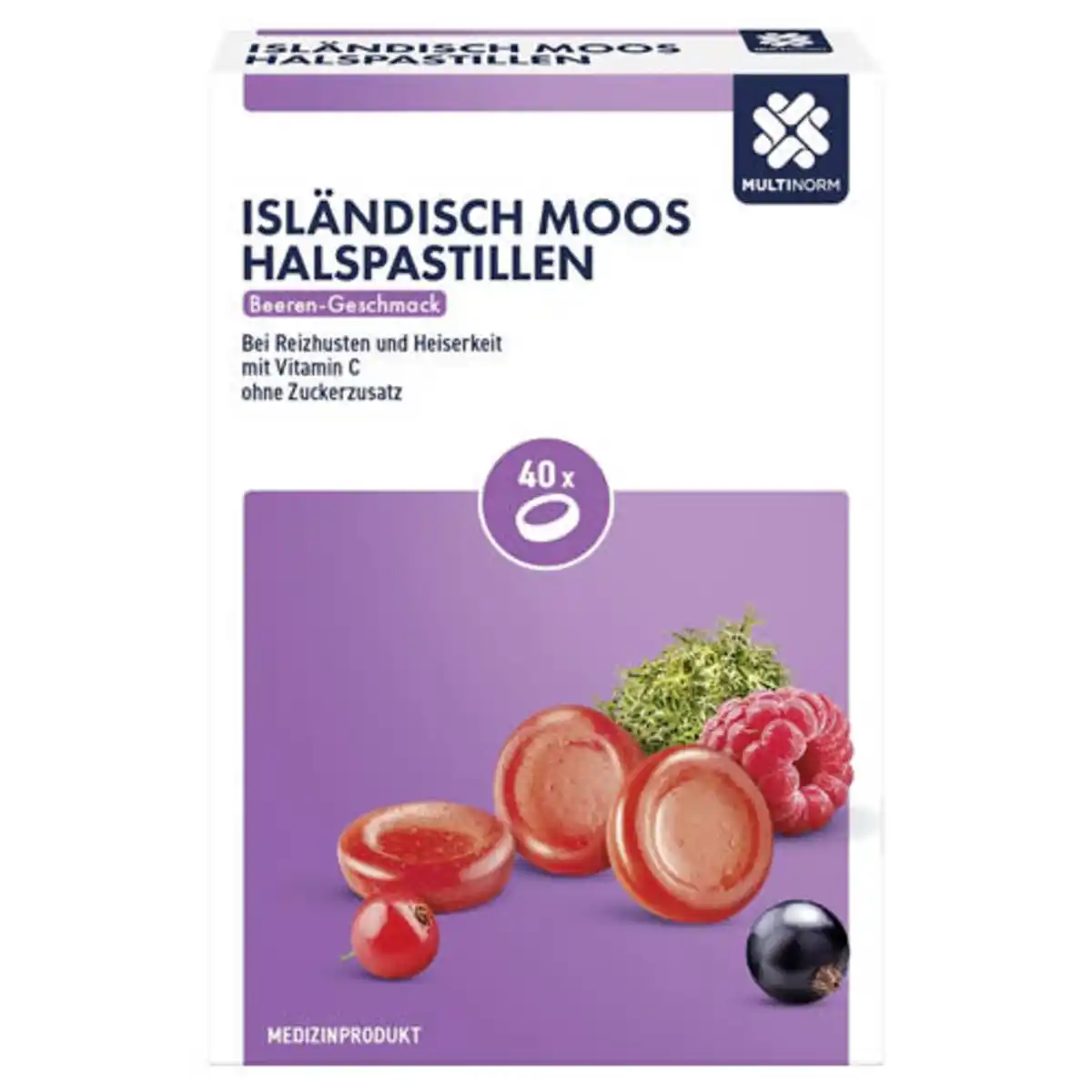 Bild 1 von Multinorm Isländisch Moos Halspastillen, Beeren