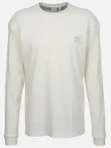 Herren Longsleeve mit Struktur Weiß