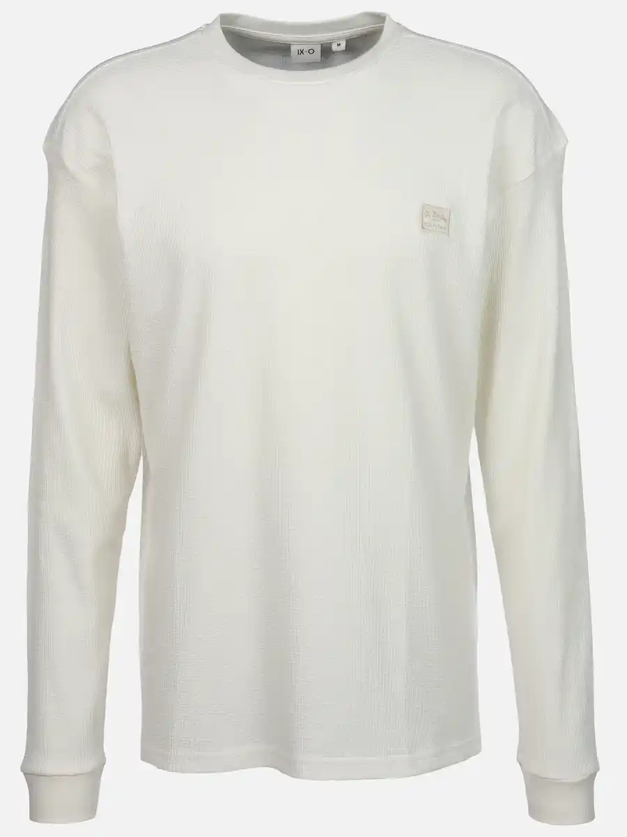 Bild 1 von Herren Longsleeve mit Struktur Weiß