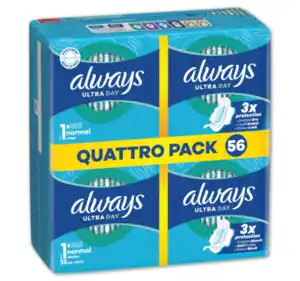 ALWAYS Versch. Sorten und Inhalte, z. B. Ultra Day Quattro Pack*