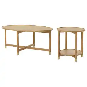 VALNÄS Couch-/Beistelltisch, 2er-Set, Eichenfurnier