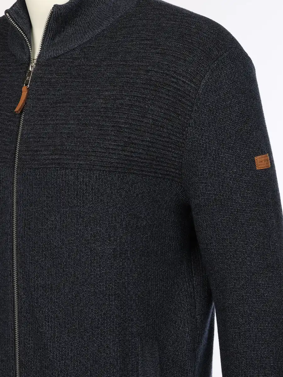 Bild 3 von Herren Strickcardigan mit Reißverschluss Blau