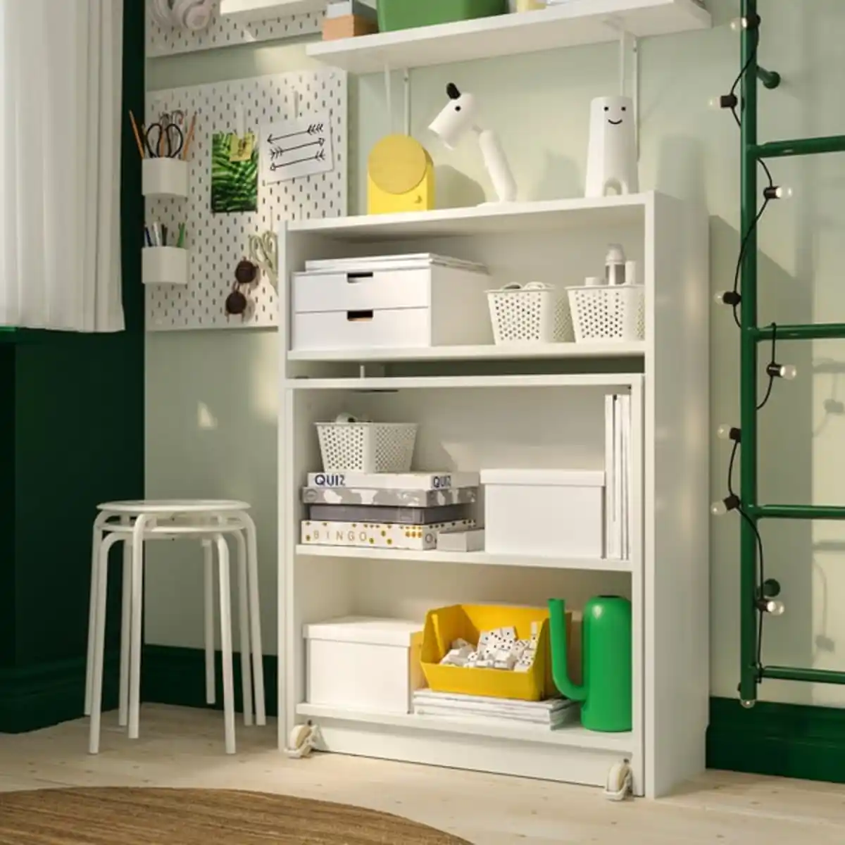Bild 2 von BILLY / BERGSHULT Bücherregalkombination + Klapptisch, weiß, 80x106 cm